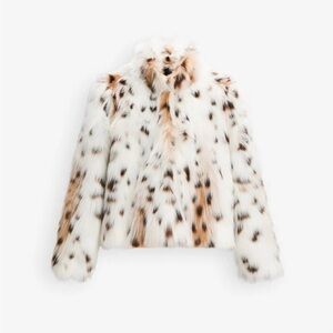 LEOPARD FAUX FUR JACKET